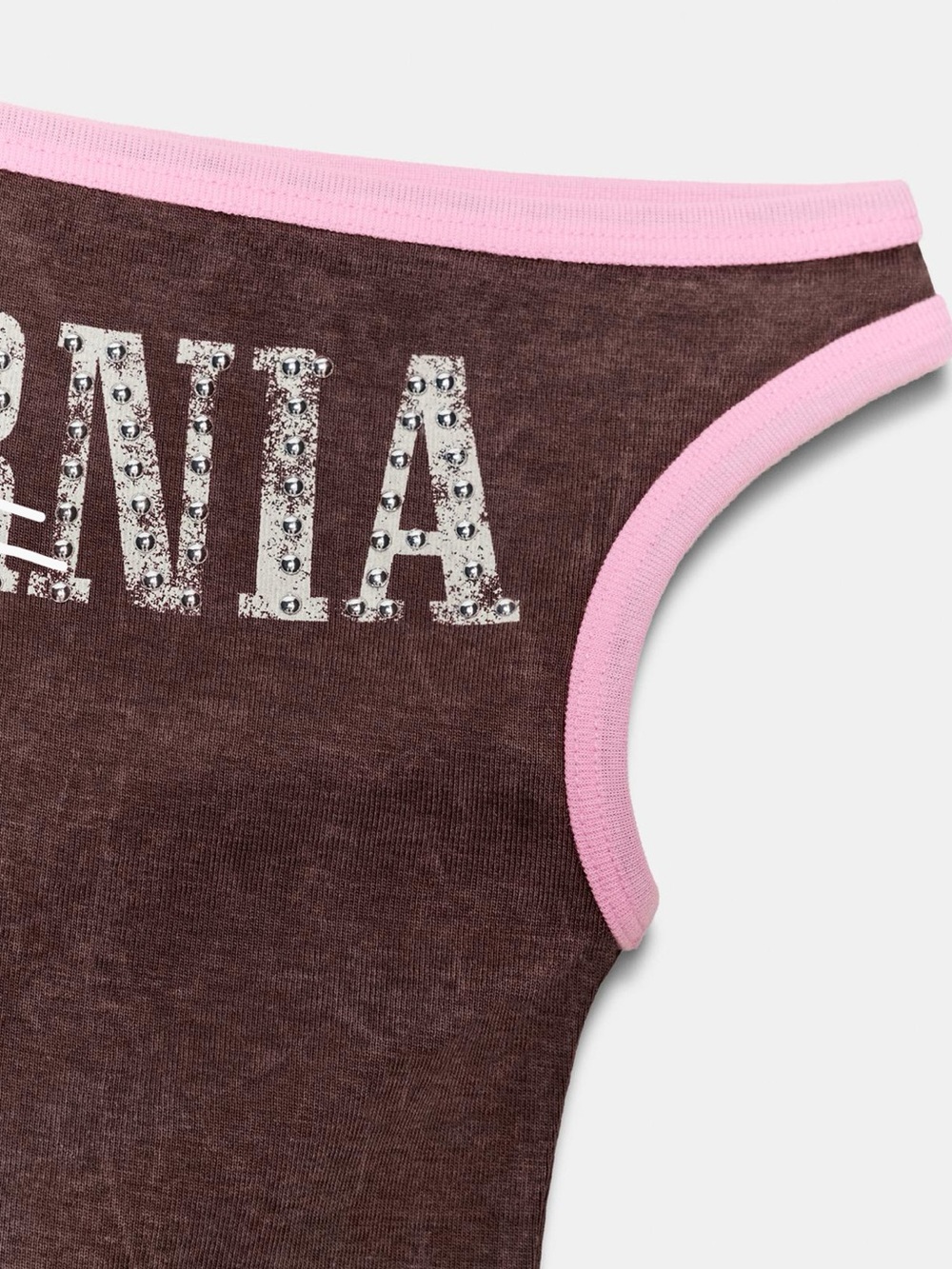 Zara Black Crop Top with Pink Trim and California Graphic - Picture 6 of 6